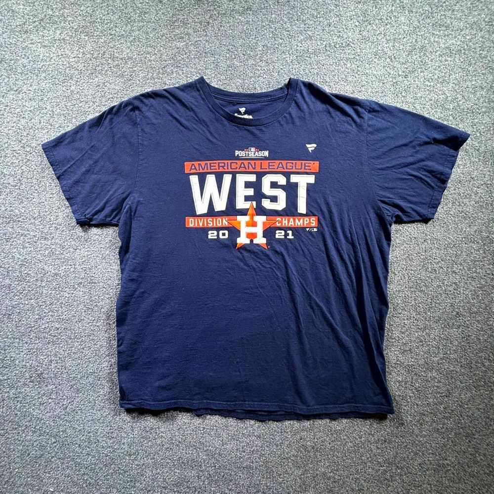 MLB Houston Astros Fanatics Shirt Men 2XL Navy Blue 2021 AL West Division Champs